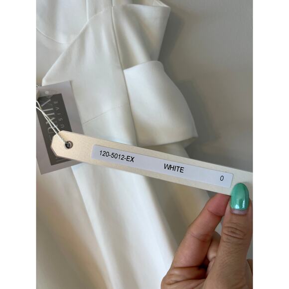 NWT Jonathan Simkhai Belted Crepe Wide Leg Jumpsuit Women's White Size: 0 - Picture 7 of 12